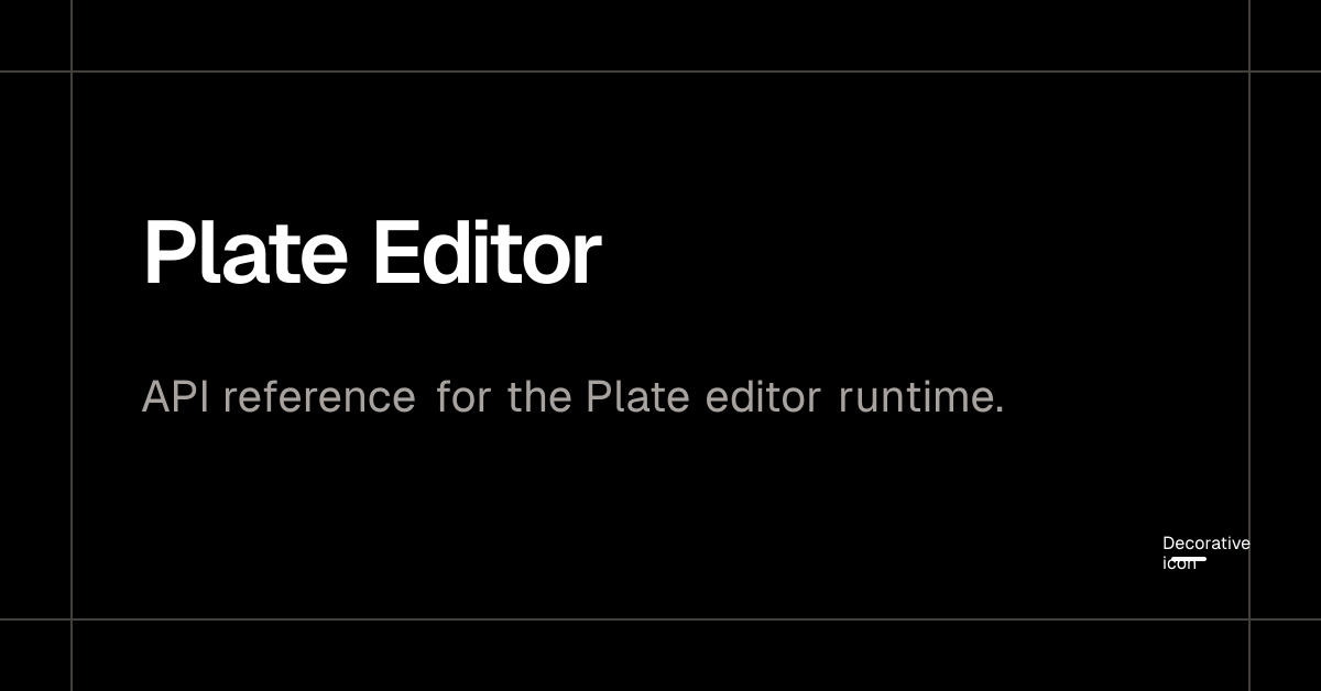 Plate Editor - Plate