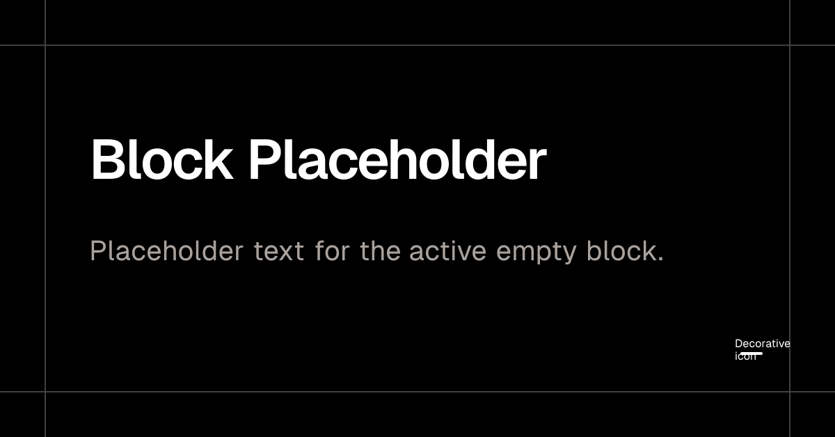 Block Placeholder - Plate