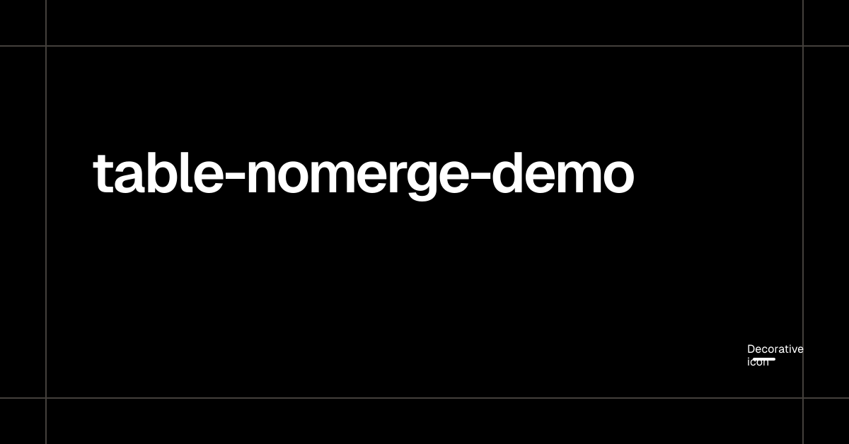 table-nomerge-demo - Plate